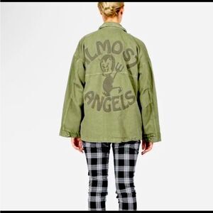 NWT SPIRIT JERSEY “Almost Angels” green canvas jacket 🔥 unisex 🔥 oversized